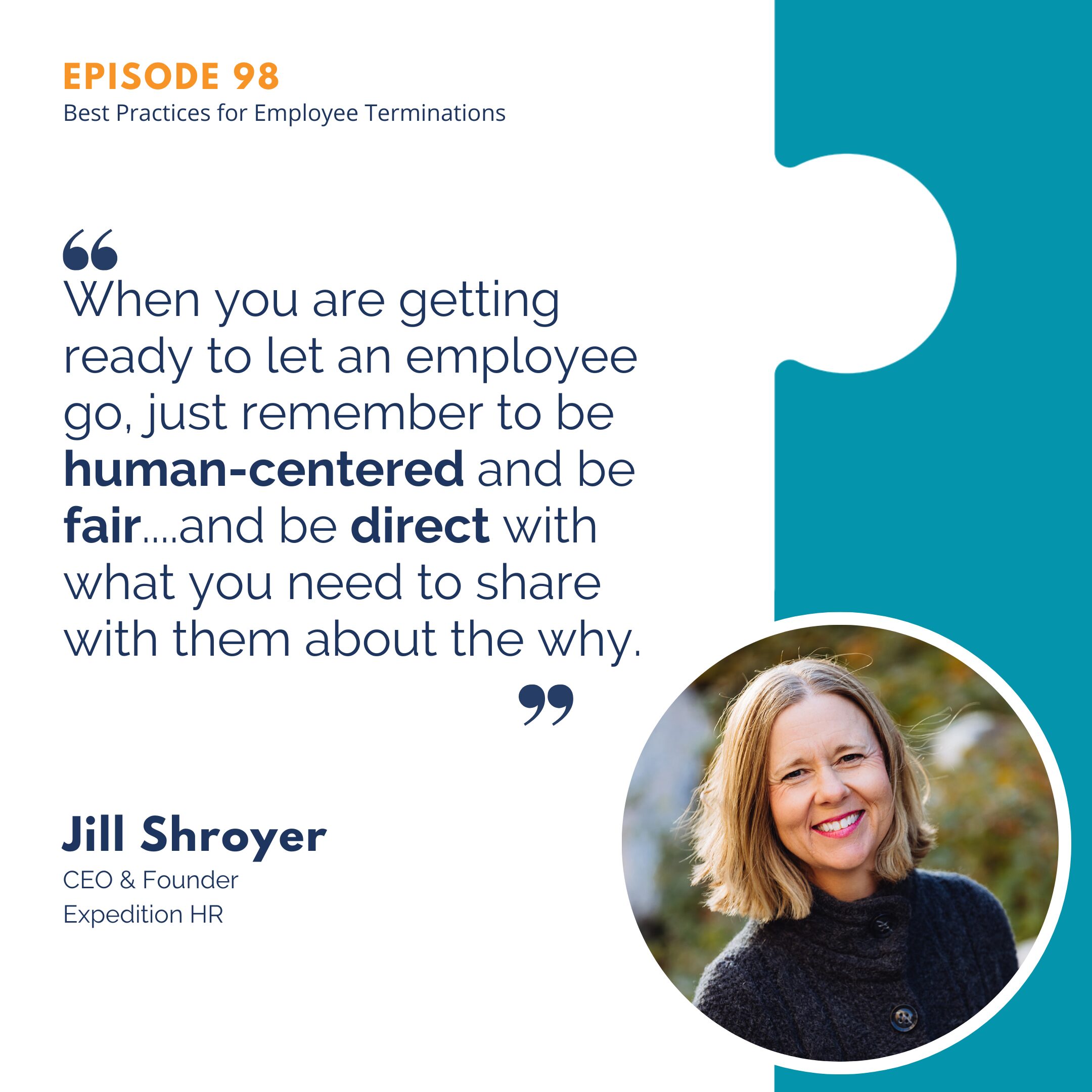 When you are getting ready to let an employee go, just remember to be human-centered and be fair....and being direct with what you need to share with them about the why.